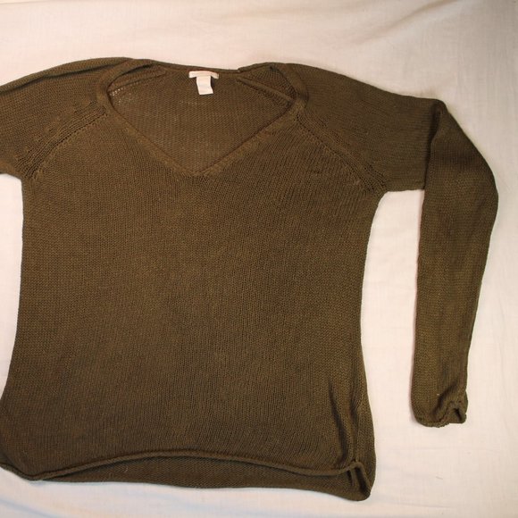 H and m green knit sweater breathable - Picture 2 of 5